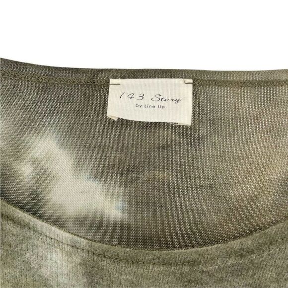 Tie Dye Sweatshirt Boat Neck Green Cozy Inside Out Fuzzy Size S 143 Story Lounge - Picture 5 of 6